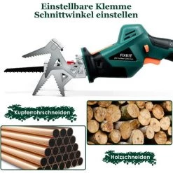 FEMOR Akku Säbelsäge, 1H Schnellauflade Reciprosäge, Universalsäge Mit 2000mAh Li-Akku Ladegerät,Gartensäge Mit 3x Sägeblätter (20V,variable Geschwindigkeit:2500 Rpm, Hublänge:20 Mm) -Elektrosägen Verkäufe 2022 54107175 3