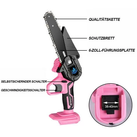 Mini Kettensäge Elektrische 1200W Elektro-Kettensäge ONEVAN 6 Zoll Für Makita 18V - Einstellbare Geschwindigkeit Zum Schneiden Von Holz - Orange 6 Mini Kettensäge Elektrische 1200W Elektro-Kettensäge ONEVAN 6 Zoll Für Makita 18V - Einstellbare Geschwindigkeit Zum Schneiden Von Holz - Orange – Bild 4