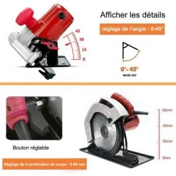 TEETOK Schnurgebundene Elektrische S?ge Holzschneider Kreiss?ge 1650W Multifunktions-Schneidemaschine -Elektrosägen Verkäufe 2022 54963425 3