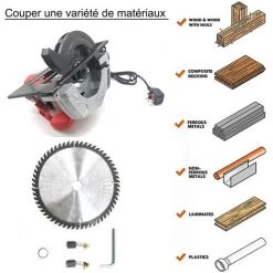 TEETOK Schnurgebundene Elektrische S?ge Holzschneider Kreiss?ge 1650W Multifunktions-Schneidemaschine -Elektrosägen Verkäufe 2022 54963425 5