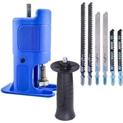 LIFCAUSAL Reciprocating Saw Adapter Electric Drill Modified Saw Attachment Electric Drill To Reciprocating Saw Converter With 2 Sets Of Saw Blade Replacement Cutting Tool