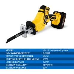 ONEVAN Elektrische Säbelsäge - Akku-Gattersäge, Holzsägeblatt Aus Gelbem Metallttern, Handgriff-Schneidemaschine Geeignet Für Makita 18V Akku - Mit 4*Sägeblä -Elektrosägen Verkäufe 2022 57587770 3