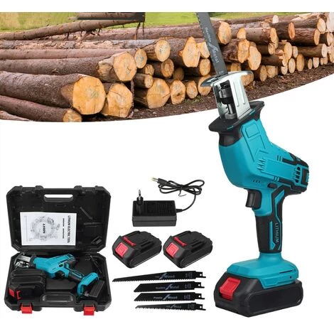 DRILLPRO Elektrische Säbelsäge 4 Sägeblätter Mit 2 Akku Reciprosäge Tigersäge 7 DRILLPRO Elektrische Säbelsäge 4 Sägeblätter Mit 2 Akku Reciprosäge Tigersäge – Bild 5