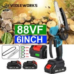 TOPSHAK 88VF Akku Kettensäge Motorkettensäge Motorsäge Einhandsäge Mit 2 Batterien -Elektrosägen Verkäufe 2022 59011635 5