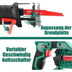 Säbelsäge, HYCHIKA 18V Akku Säbelsäge Mit 4.0 Ah Batterie, Mit Variabler Drehzahl Von 0 Bis 2800SPM, 6 Sägeblätter -Elektrosägen Verkäufe 2022 59418762 3