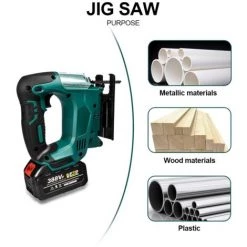 ONEVAN Akku-Stichsäge 21V 65mm 3000RPM , Tragbares, Multifunktionales Elektrowerkzeug Für Die Holzbearbeitung, Für Makita 18V Akku - Akku Nicht Enthalten. -Elektrosägen Verkäufe 2022 59470514 4