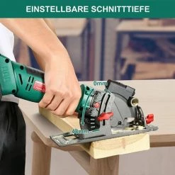 Handkreissäge 18V, HYCHIKA Kreissäge Mit 4,0Ah Akku 3500U Mit 3 Sägeblättern, Max Schnitttiefe 48mm(90°)/32mm(45°) -Elektrosägen Verkäufe 2022 60106546 5
