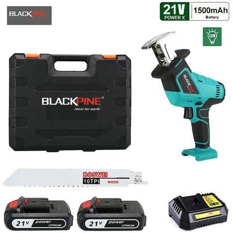 BLACKPINE – Akku-Säbelsäge, 21 V Akkubetriebene Säbelsäge, Kabellose Elektrische Säbelsäge, Einstellbare Geschwindigkeiten 0–1500 U/min, 1 × Sägeblätter, Mit 1500 MAh, 2 × Batterien, Ideal Zum Schneiden Von Holz Und Metall 3 BLACKPINE – Akku-Säbelsäge, 21 V Akkubetriebene Säbelsäge, Kabellose Elektrische Säbelsäge, Einstellbare Geschwindigkeiten 0–1500 U/min, 1 × Sägeblätter, Mit 1500 MAh, 2 × Batterien, Ideal Zum Schneiden Von Holz Und Metall