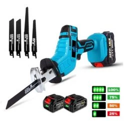 ONEVAN Säbelsäge 18-V-Akku-Elektro, Tragbares Metall-Holz-PVC-Schneidwerkzeug Mit Variabler Geschwindigkeit Für Makita 18-V-Akku