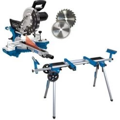 Scheppach Kapp-Zugsäge HM140L Laser, Beidseitig Neigbar 2.Sägeblatt Untergestell