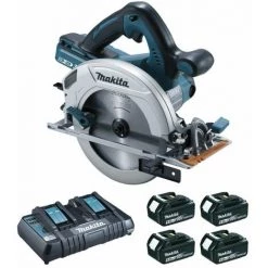Kreissäge 36 V => 2 X 18 V Li-Ionen 5 Ah Ø 190 Mm (4 Akkus) MAKITA - 4 Akkus, Ladegerät, Koffer - DHS710PT4J