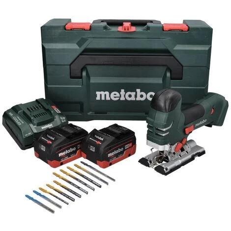 Metabo STA 18 LTX 140 Akku Stichsäge 18 V + 2x Akku 5,5 Ah + Ladegerät + 10 Tlg. Stichsägeblatt Set + MetaBOX 4 Metabo STA 18 LTX 140 Akku Stichsäge 18 V + 2x Akku 5,5 Ah + Ladegerät + 10 Tlg. Stichsägeblatt Set + MetaBOX – Bild 2