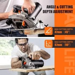 TACKLIFE PES01A, Kreissäge 1500 W, 4700 U/min, 2 Sägeblätter Ø 185 Mm (40 Zähne Und 24 Zähne) Und Kompatibel Mit 190 Mm, Schnittleistung: 63 Mm (90°), 45 Mm (45°), Aluminiumschutz, Motor Aus Reinem Kupfer -Elektrosägen Verkäufe 2022 63496953 3