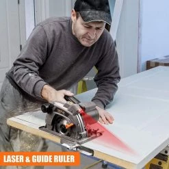 TACKLIFE PES01A, Kreissäge 1500 W, 4700 U/min, 2 Sägeblätter Ø 185 Mm (40 Zähne Und 24 Zähne) Und Kompatibel Mit 190 Mm, Schnittleistung: 63 Mm (90°), 45 Mm (45°), Aluminiumschutz, Motor Aus Reinem Kupfer -Elektrosägen Verkäufe 2022 63496953 5