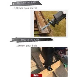 BLACKPINE – Säbelsäge, Verstellbare Griffe, Handsäge 900 W, 0–2800 U/min, 2 Klingen, Schnitttiefe: Holz Und Kunststoff 0–326 Mm, Metall 0–300 Mm -Elektrosägen Verkäufe 2022 63781898 4