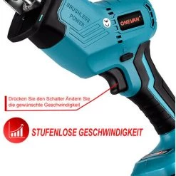 ONEVAN Säbelsäge, Kabellose Elektrische Säbelsäge 3600 W 12000 SPM Bürstenloses Metall-Holz-Schneidwerkzeug Mit Variabler Geschwindigkeit Für Makita 18-V-Batterie - Mit 2 Batterien -Elektrosägen Verkäufe 2022 64520584 3