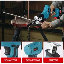 ONEVAN Säbelsäge, Kabellose Elektrische Säbelsäge 3600 W 12000 SPM Bürstenloses Metall-Holz-Schneidwerkzeug Mit Variabler Geschwindigkeit Für Makita 18-V-Batterie - Mit 2 Batterien -Elektrosägen Verkäufe 2022 64520584 4