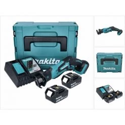 Makita DJR 185 RFJ Akku Recipro Säbelsäge 18 V + 2x Akku 3,0 Ah + Ladegerät + Makpac