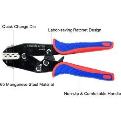 SUPERSELLER Crimpzange Mit Schnellwechselkopf Crimpbereich 0,5–6 Mm2 (20–10 AWG) Crimpzange Für MC4-Photovoltaik-Steckverbinder, Schwarz, Rot Und Blau VK-2546 -Elektrosägen Verkäufe 2022 64682992 4