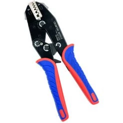 SUPERSELLER Schnellwechselkopf-Crimpzange Crimpbereich 0,25-10mm² Isolierhülsen-/Rohrkabelschuh-Crimpzange Schwarz Rot Und Blau Farblich Passend Zu VK-10WF
