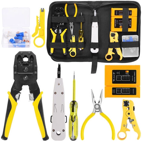 SUPERSELLER Zangen-Schraubendreher-Werkzeug-Set Kabeltester Federklemme Crimpzange Network Tool Kit Combo Set 4 SUPERSELLER Zangen-Schraubendreher-Werkzeug-Set Kabeltester Federklemme Crimpzange Network Tool Kit Combo Set – Bild 2
