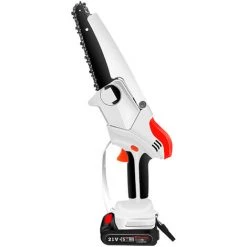 SUPERSELLER Einhand-Elektrokettensäge Bürstenloser Motor Wiederaufladbare Kleine Lithium-Kettensäge Holzfäller- Und Baumschnittwerkzeuge Hochleistungs-Mini-Kettensäge Weiß