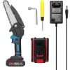 SUPERSELLER 21V Mini 6" Elektrische Kettensäge Handgeführte Lithium-Kettensäge Für Den Heimgebrauch Kleine Holzbearbeitung Garten Fällsäge Bürstenmotor Schwarz Grün Modell Zwei Leistung Eine Ladung -Elektrosägen Verkäufe 2022 64683084 1