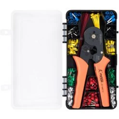 SUPERSELLER JX-M1687TS Crimpzange AWG24-10 Mit 600 Stück Rohranschluss + 40 Stück Kabelbinder + Kunststoffbox -Elektrosägen Verkäufe 2022 64683537 3