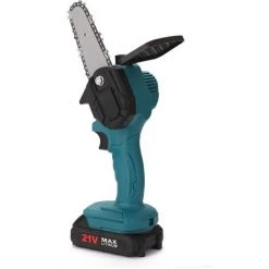 SUPERSELLER Tragbare Elektrische Baumsäge Wiederaufladbare Kleine Elektrische Säge Holzbearbeitung Einhand-Kettensäge Gartenholzfällung Mini-Bürstenkettensäge 21V Eine Ladung Blau