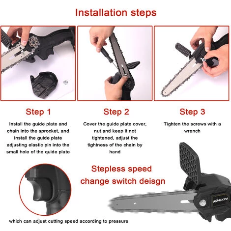 KKmoon 6 Zoll 21V Mini Wiederaufladbare Bürstenlose Variable Geschwindigkeit Elektrische Kettensäge Kleine Handgehaltene Logging Und Baum-Schneiden Säge Für Haus Garten Beschneiden Äste Und Holz Zwei Macht Und Ein Ladegerät 5 KKmoon 6 Zoll 21V Mini Wiederaufladbare Bürstenlose Variable Geschwindigkeit Elektrische Kettensäge Kleine Handgehaltene Logging Und Baum-Schneiden Säge Für Haus Garten Beschneiden Äste Und Holz Zwei Macht Und Ein Ladegerät – Bild 3