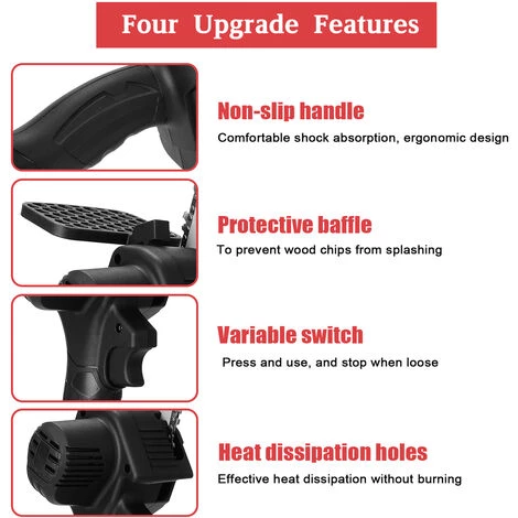 KKmoon 6 Zoll 21V Mini Wiederaufladbare Bürstenlose Variable Geschwindigkeit Elektrische Kettensäge Kleine Handgehaltene Logging Und Baum-Schneiden Säge Für Haus Garten Beschneiden Äste Und Holz Zwei Macht Und Ein Ladegerät 6 KKmoon 6 Zoll 21V Mini Wiederaufladbare Bürstenlose Variable Geschwindigkeit Elektrische Kettensäge Kleine Handgehaltene Logging Und Baum-Schneiden Säge Für Haus Garten Beschneiden Äste Und Holz Zwei Macht Und Ein Ladegerät – Bild 4