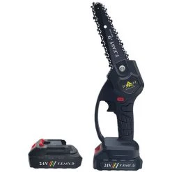SUPERSELLER 24V 6 Zoll Mini-Elektro-Kettensäge Kleine Bürste Kettensäge Wiederaufladbare Beschneiden Lithium-Kettensäge Einhändig Logging Elektrische Säge Makita Akku Anwendbar Zwei Strom Eine Ladung