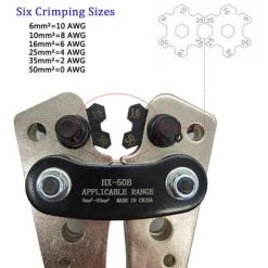 SUPERSELLER Crimpzange Verdrahtungszange Blanke Anschlusszange Kupfer-Alu-Kabelcrimpzange 6-50mm2 Blau HX-50B -Elektrosägen Verkäufe 2022 64683753 5
