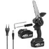 KKmoon 6 Zoll 48VF Mini Wiederaufladbare Bürstenlose Variable Geschwindigkeit Elektrische Kettensäge Für Den Heimgebrauch Kleine Handgeführte Logging Und Baum Schneiden Sägen Garten Beschneiden Äste Und Holz Zwei Batterien Und Ein Ladegerät -Elektrosägen Verkäufe 2022 64875965 1