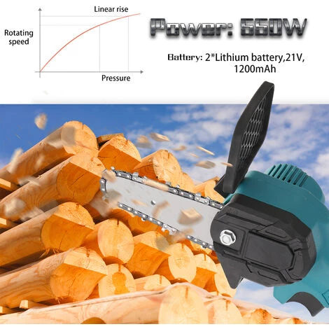 SUPERSELLER Tragbare Elektrische Baumsäge Wiederaufladbare Kleine Elektrische Säge Holzbearbeitung Einhand-Kettensäge Gartenholzfällung Mini-Bürste Elektrische Kettensäge 21V Zwei Batterien Und Eine Ladung Blau 7 SUPERSELLER Tragbare Elektrische Baumsäge Wiederaufladbare Kleine Elektrische Säge Holzbearbeitung Einhand-Kettensäge Gartenholzfällung Mini-Bürste Elektrische Kettensäge 21V Zwei Batterien Und Eine Ladung Blau – Bild 5