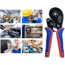 SUPERSELLER Crimpzange Für Rohrkabelschuhe Crimpkapazität 0,08-16 Mm² Pin-Kabelschuhzange Europäische Kabelschuh-Crimpzange Aderzange Farblich Passend Zu VXC9 16-6 In Schwarz, Rot Und Blau -Elektrosägen Verkäufe 2022 64876062 3