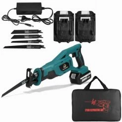 VIOLEWORKS 288VF Akku-Säbelsäge Reciprosäge Mit 4 Sägeblatt Fuchsschwanz Säge + 2 Batterien