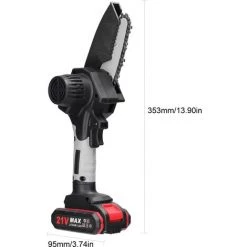 SUPERSELLER 21V Mini 4" Elektro-Kettensäge Handgeführte Lithium-Kettensäge Für Den Heimgebrauch Kleine Holzbearbeitung Garten Fällsäge Mit Bürstenmotor Schwarz Grau Modell Eine Ladung, Euro 220V -Elektrosägen Verkäufe 2022 65947851 4