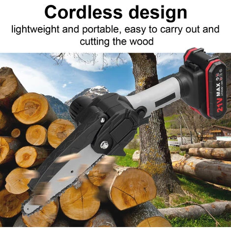 SUPERSELLER 21V Mini 6 Zoll Elektrische Kettensäge Home Handheld Lithium Kettensäge Kleine Holzbearbeitung Garten Holzfällerei Elektrische Kettensäge Bürste Motor Schwarz Grau Modell Eine Macht Eine Ladung, Europäischen Standard 220V (Ladegerät Stil Zufällige Lieferung) 6 SUPERSELLER 21V Mini 6 Zoll Elektrische Kettensäge Home Handheld Lithium Kettensäge Kleine Holzbearbeitung Garten Holzfällerei Elektrische Kettensäge Bürste Motor Schwarz Grau Modell Eine Macht Eine Ladung, Europäischen Standard 220V (Ladegerät Stil Zufällige Lieferung) – Bild 4