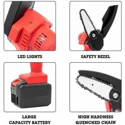 DONTODENT Wiederaufladbare Kabellose Mini-Elektrokettensäge Holzbearbeitungssäge Einhand-Elektrosäge -1500mAh -Elektrosägen Verkäufe 2022 66350432 5