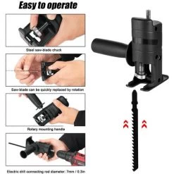 MONLY Tragbarer Säbelsägen-Adapter, Elektrische Bohrmaschine Für Holz, Metall, Elektrische Säge, Schneidwerkzeug Mit Sägeblatt -Elektrosägen Verkäufe 2022 66480814 4