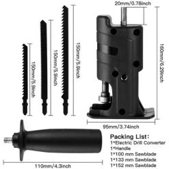 MONLY Tragbarer Säbelsägen-Adapter, Elektrische Bohrmaschine Für Holz, Metall, Elektrische Säge, Schneidwerkzeug Mit Sägeblatt -Elektrosägen Verkäufe 2022 66480814 5