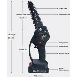 DECKON 24V 12,7CM Mini-Elektrokettensäge, Mini-Elektro-Handkettensäge Mit 1 Batterien, 1 Ladung -Elektrosägen Verkäufe 2022 66987781 3