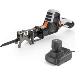 PEDY 12 V Säbelsäge Mit 1500 MAh Lithium-Ionen-Akku, Akku-Säbelsäge Mit Klemmbacke, Variabler Geschwindigkeit, Batterieanzeige, 1-Stunden-Schnellladegerät - RES00