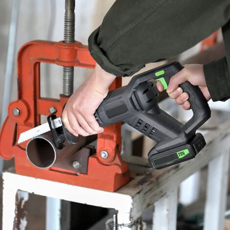 HAPPYSHOPPING 20V Akku-Säbelsäge Variable Geschwindigkeit 3000SPM Elektrohandsäge Mit 2.0Ah Akku Schnellladegerät 5 Stück 6-Zoll-Sägeblatt Zum Schneiden Von Holz PVC-Rohr Metall 6 HAPPYSHOPPING 20V Akku-Säbelsäge Variable Geschwindigkeit 3000SPM Elektrohandsäge Mit 2.0Ah Akku Schnellladegerät 5 Stück 6-Zoll-Sägeblatt Zum Schneiden Von Holz PVC-Rohr Metall – Bild 4