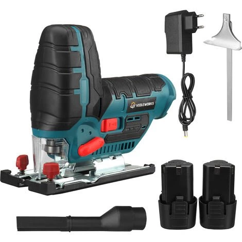 DRILLPRO Akku Stichsäge Pendelhubsäge Pendelhubstichsäge 65mm Säge Mit 2 Akkus 3 DRILLPRO Akku Stichsäge Pendelhubsäge Pendelhubstichsäge 65mm Säge Mit 2 Akkus