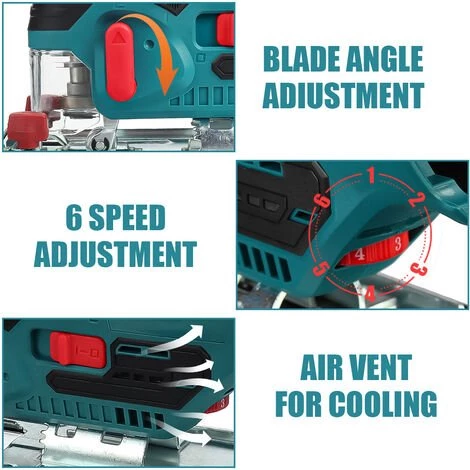 DRILLPRO Akku Stichsäge Pendelhubsäge Pendelhubstichsäge 65mm Säge Mit 2 Akkus 5 DRILLPRO Akku Stichsäge Pendelhubsäge Pendelhubstichsäge 65mm Säge Mit 2 Akkus – Bild 3