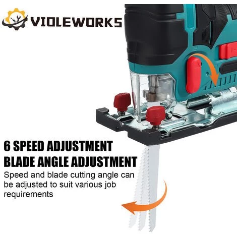 DRILLPRO Akku Stichsäge Pendelhubsäge Pendelhubstichsäge 65mm Säge Mit 2 Akkus 6 DRILLPRO Akku Stichsäge Pendelhubsäge Pendelhubstichsäge 65mm Säge Mit 2 Akkus – Bild 4