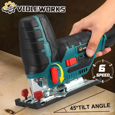 DRILLPRO Akku Stichsäge Pendelhubsäge Pendelhubstichsäge 65mm Säge Mit 2 Akkus 7 DRILLPRO Akku Stichsäge Pendelhubsäge Pendelhubstichsäge 65mm Säge Mit 2 Akkus – Bild 5