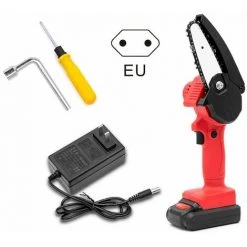 DONTODENT Wiederaufladbare Kabellose Mini-Elektrokettensäge Holzbearbeitungssäge Einhand-Elektrosäge - Ein Akku Mit EU-Stecker